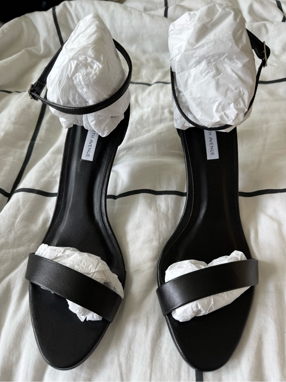 Saks Fifth Avenue Black Ankle-Strap Minimal Sandals